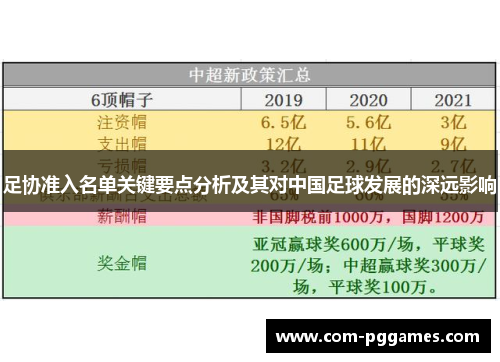 足协准入名单关键要点分析及其对中国足球发展的深远影响 足协准入名单关键要点分析及其对中国足球发展的深远影响