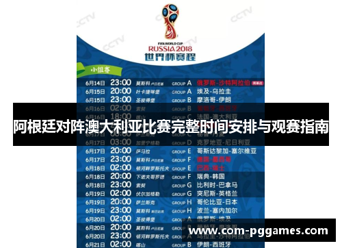 阿根廷对阵澳大利亚比赛完整时间安排与观赛指南